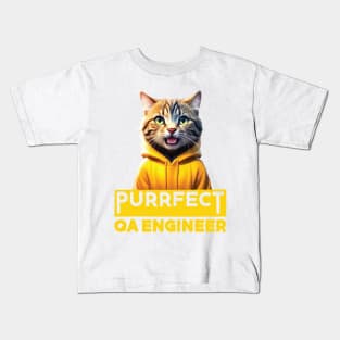 Just a Purrfect QA Engineer Cat Kids T-Shirt